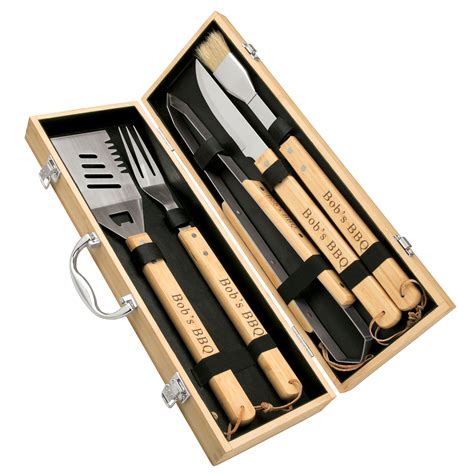 grill utensils in metal box|outdoor bbq tools storage.